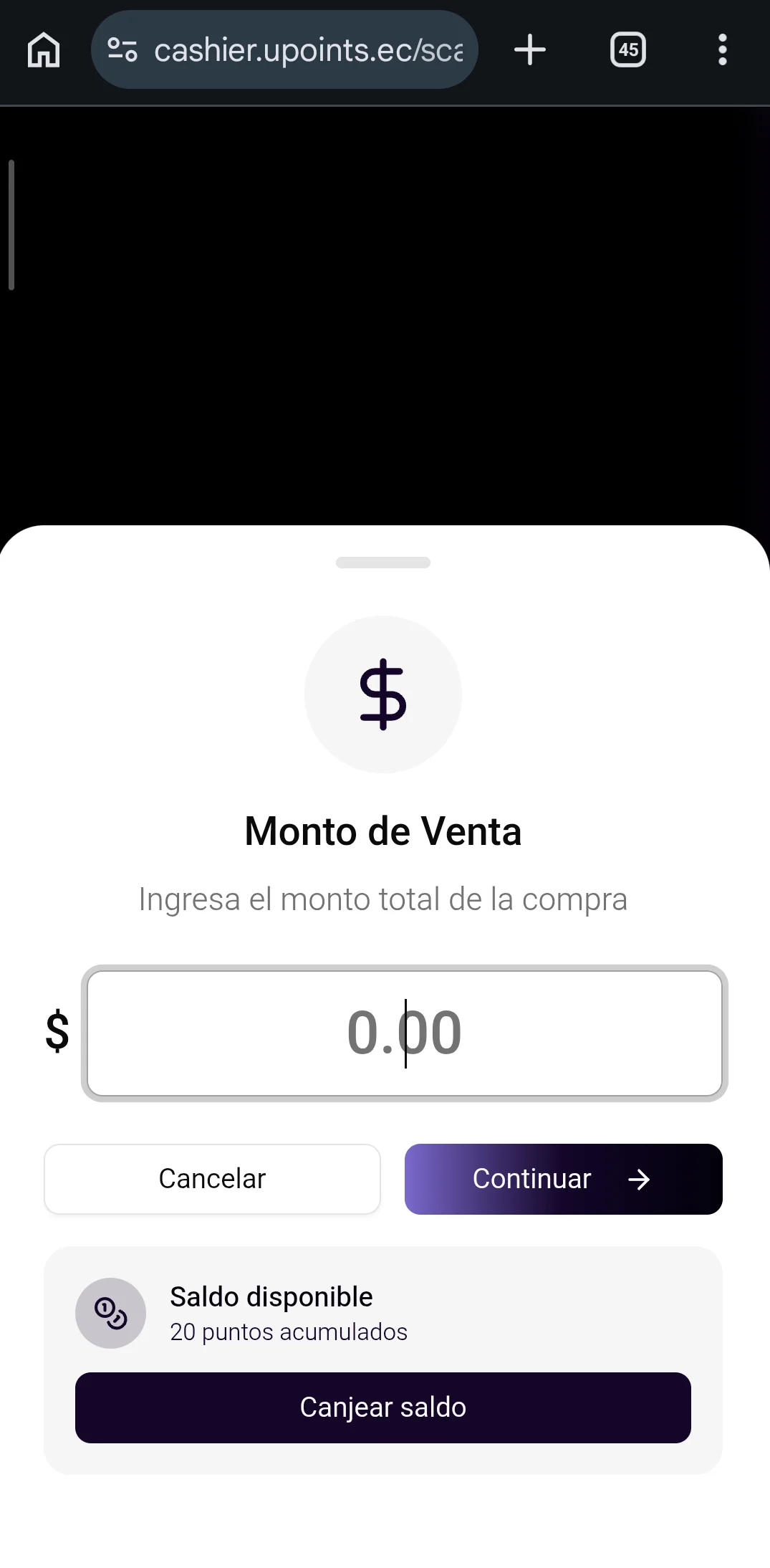 Cliente con billetera digital en UPoints Cajero